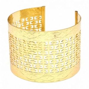 Marissas Textured Cut Out Design Gold Cuff Bracelet.jpg